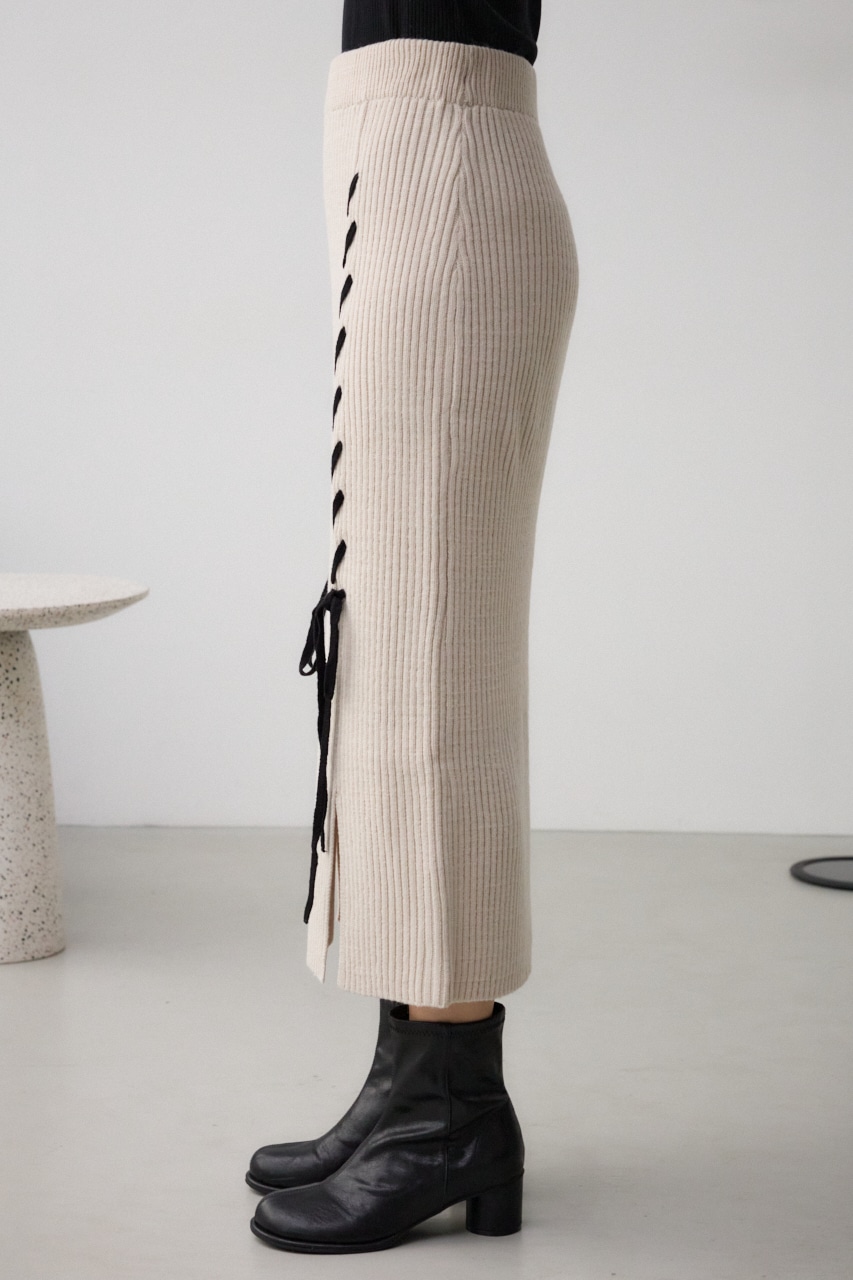 ステッチデザインリブスカート IVOY FREE