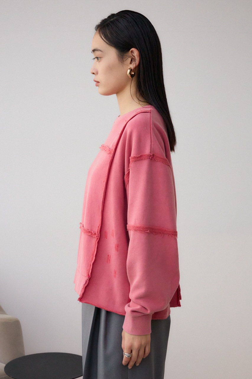 ダークブルー 長袖カットソー ロンT レディース 長袖 カットソー Tシャツ 綿混 トップス 無地