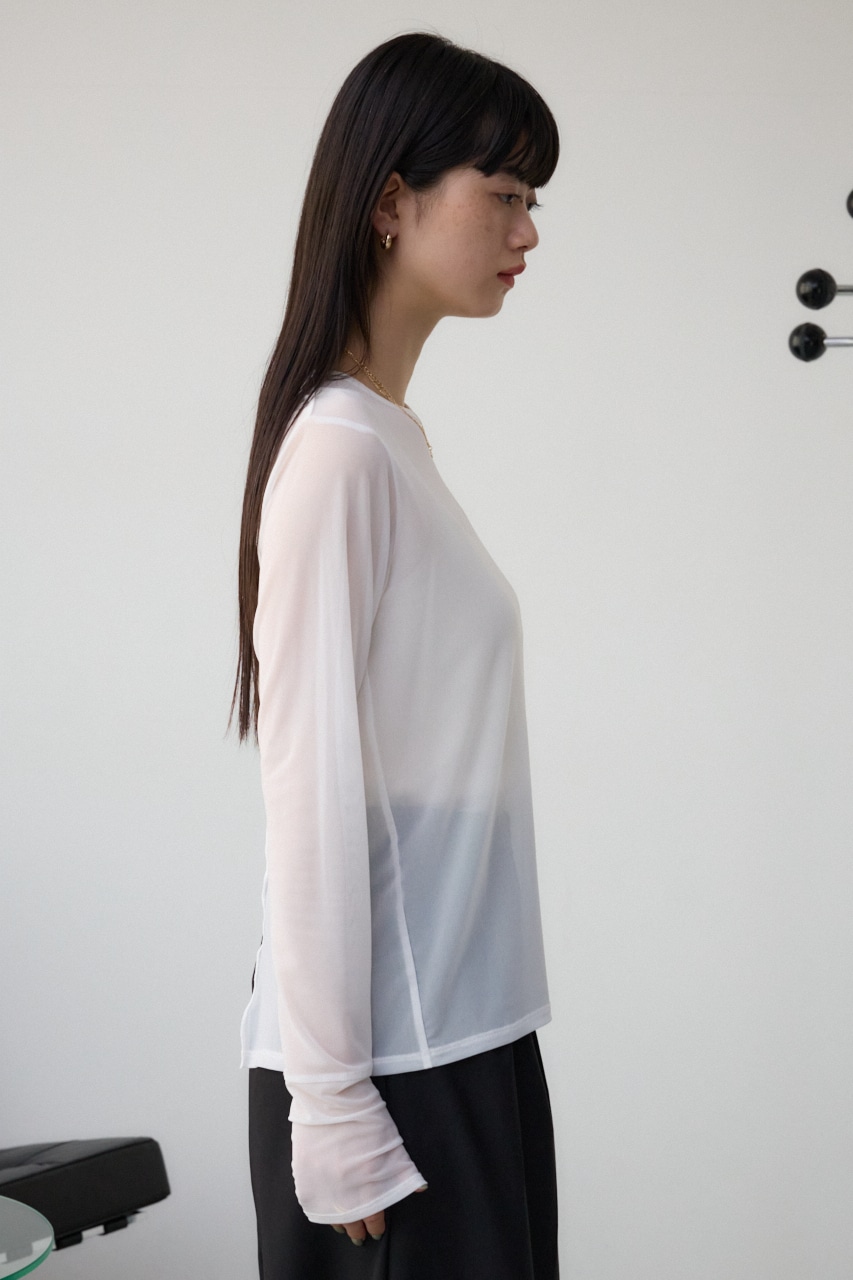 バックスリットシアーロングトップス IVOY FREE