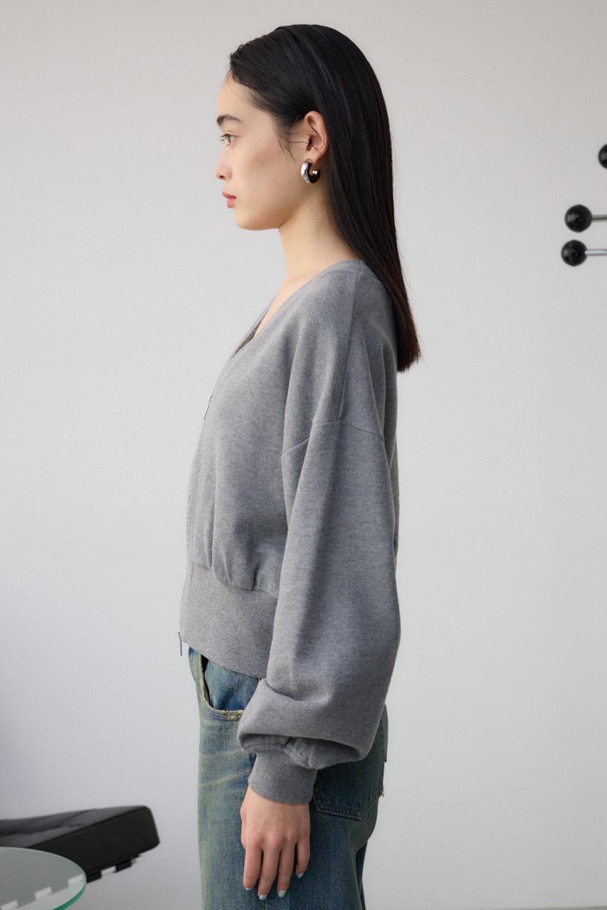 フロントZIPウラケカーディガン C.GRY FREE