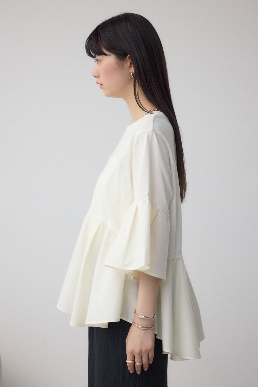 タックスリーブ半袖デザインカットトップス IVOY FREE