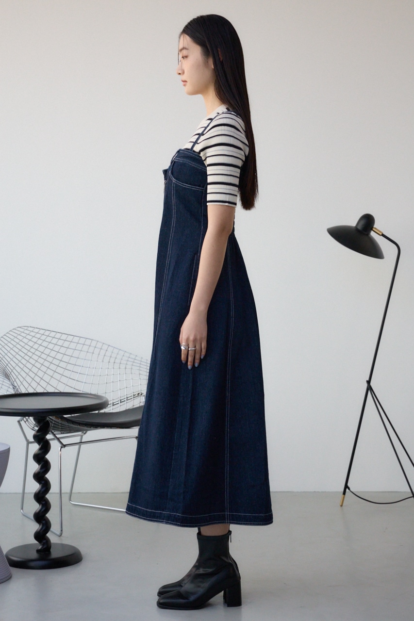AZUL DENIM ダブルウエストキャミワンピース One Wash M