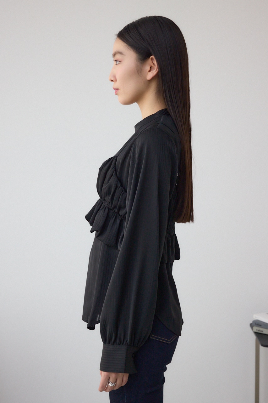 バルーンビスチェレイヤードセットブラウス BLK FREE
