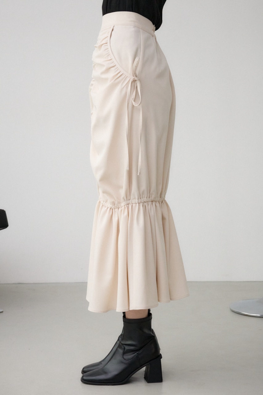 ギャザーマーメイドリボンスカート IVOY M