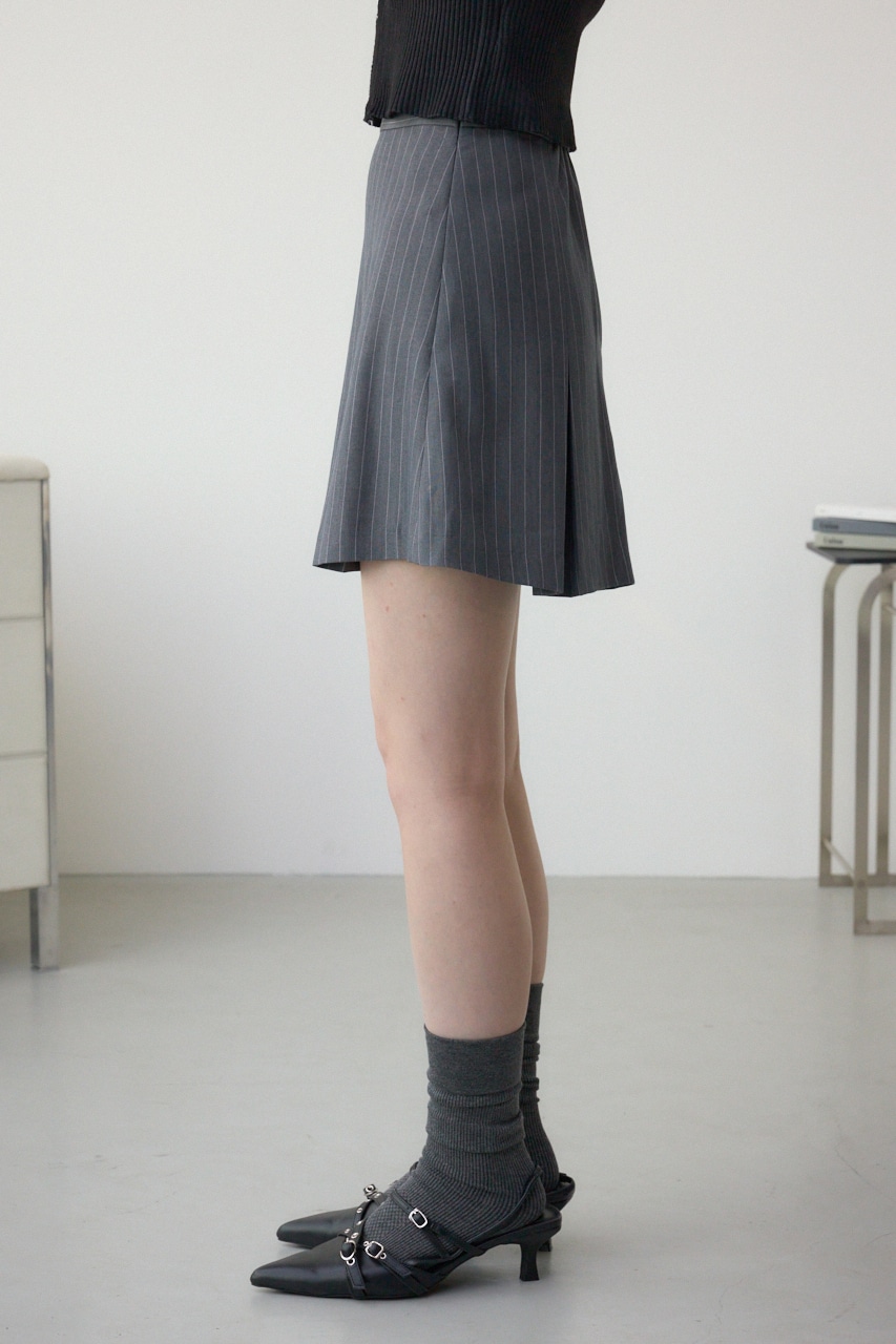 プリーツミニスカートパンツ 柄GRY FREE
