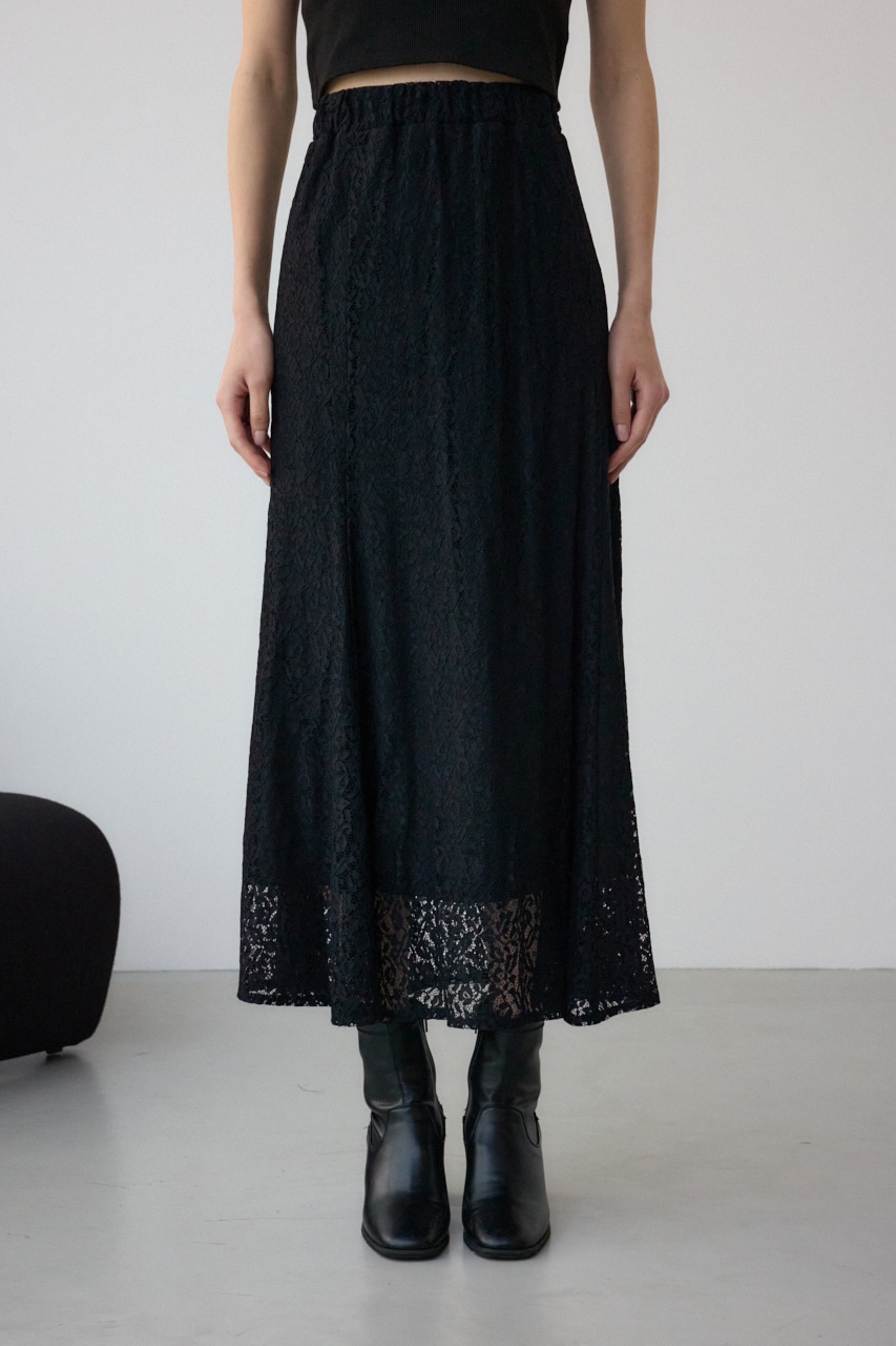 レースフレアスカート BLK S