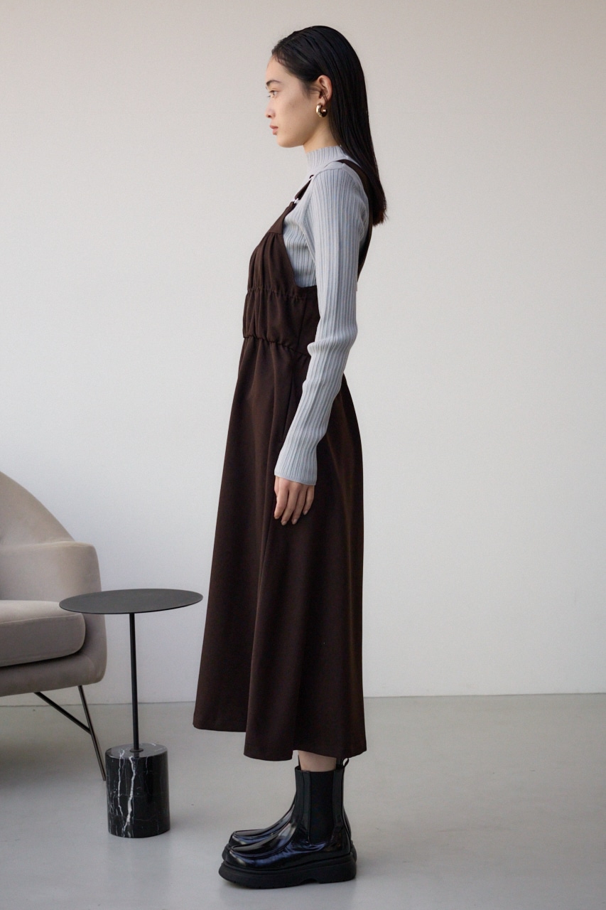 シャーリング2WAYジャンパースカート BRN FREE