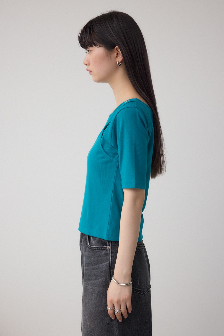 デザインネックショートTシャツ BLU FREE