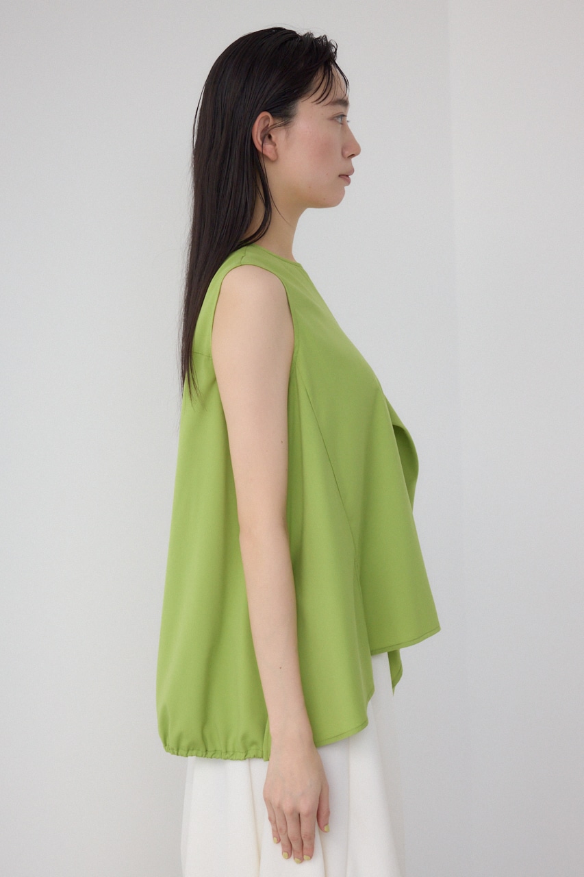 【PLUS】ランダムドレープブラウス LIME FREE