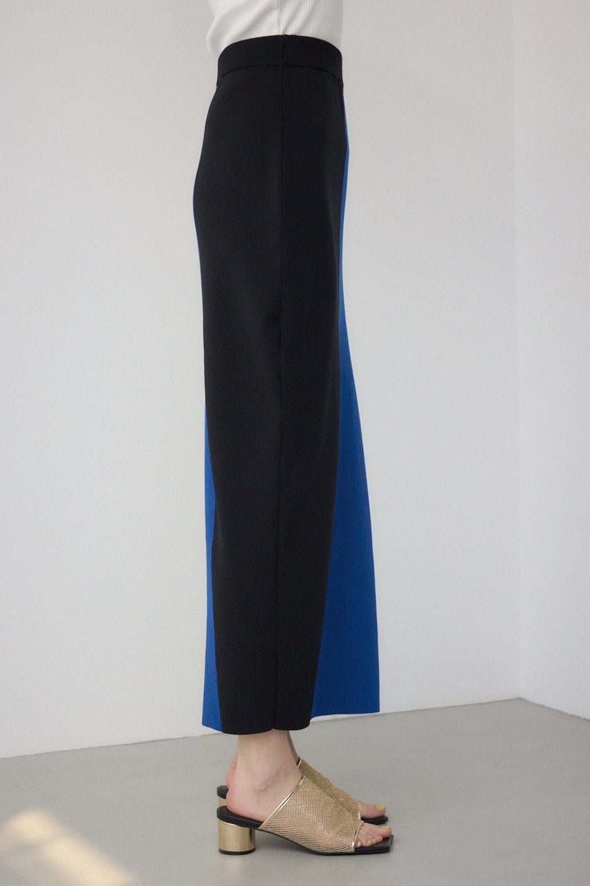 【PLUS】パネルドレープマーメイドスカート 柄BLK M