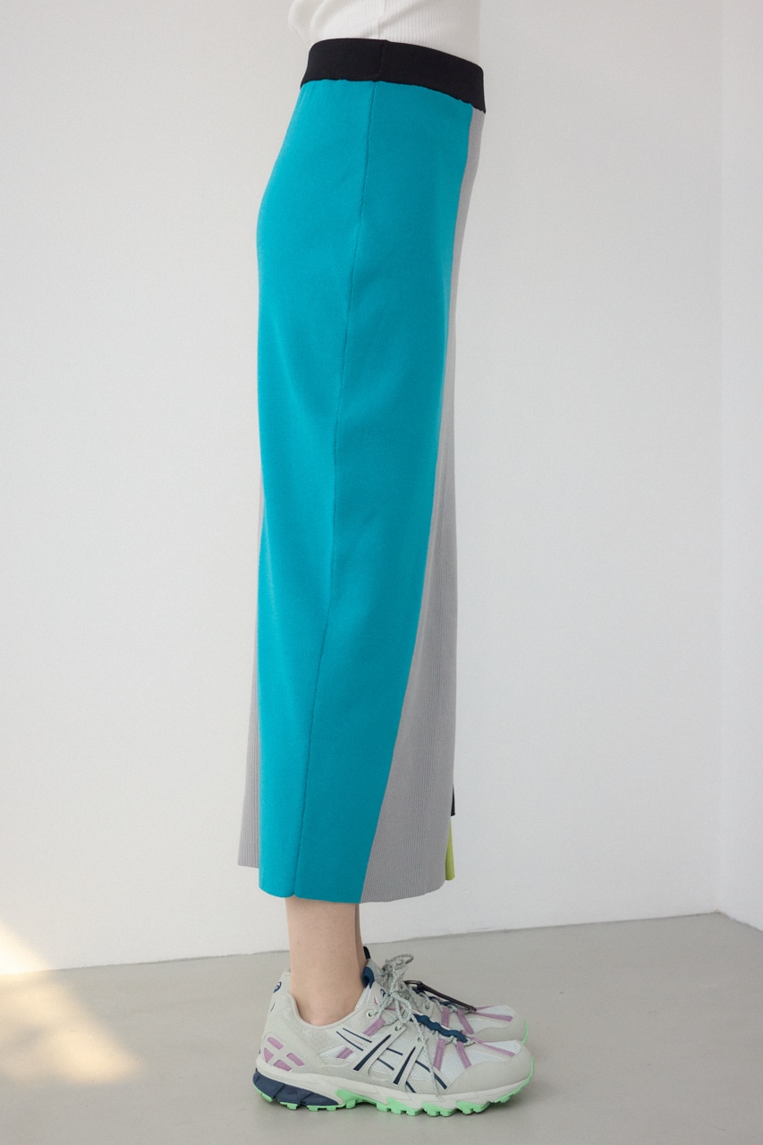 【PLUS】パネルドレープマーメイドスカート 柄GRY M