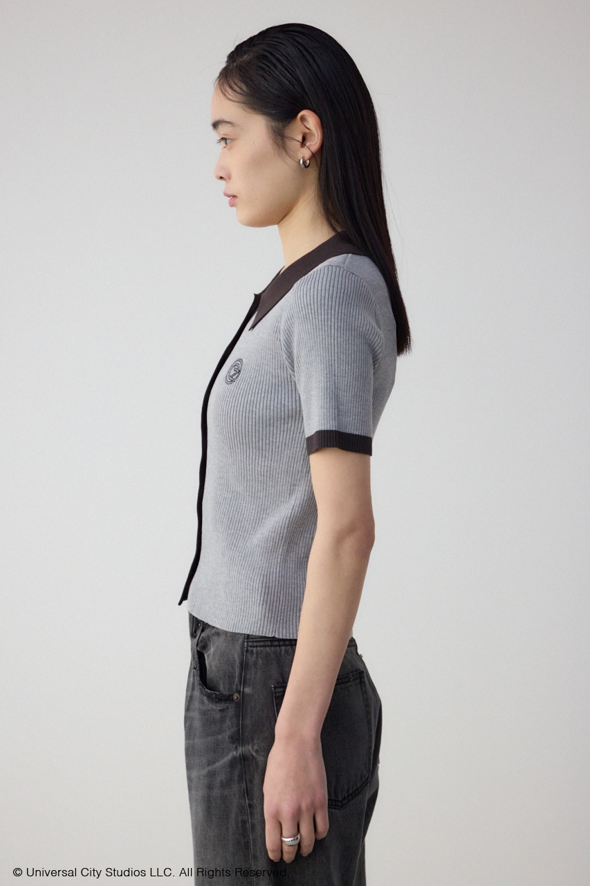 【WICKED×AZUL】ロゴ刺繍半袖ニット GRY FREE