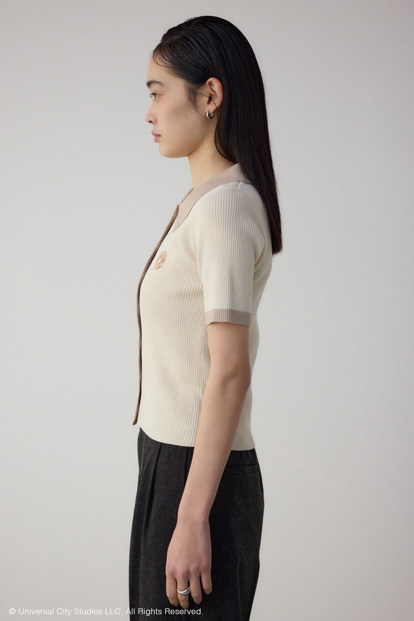 【WICKED×AZUL】ロゴ刺繍半袖ニット IVOY FREE