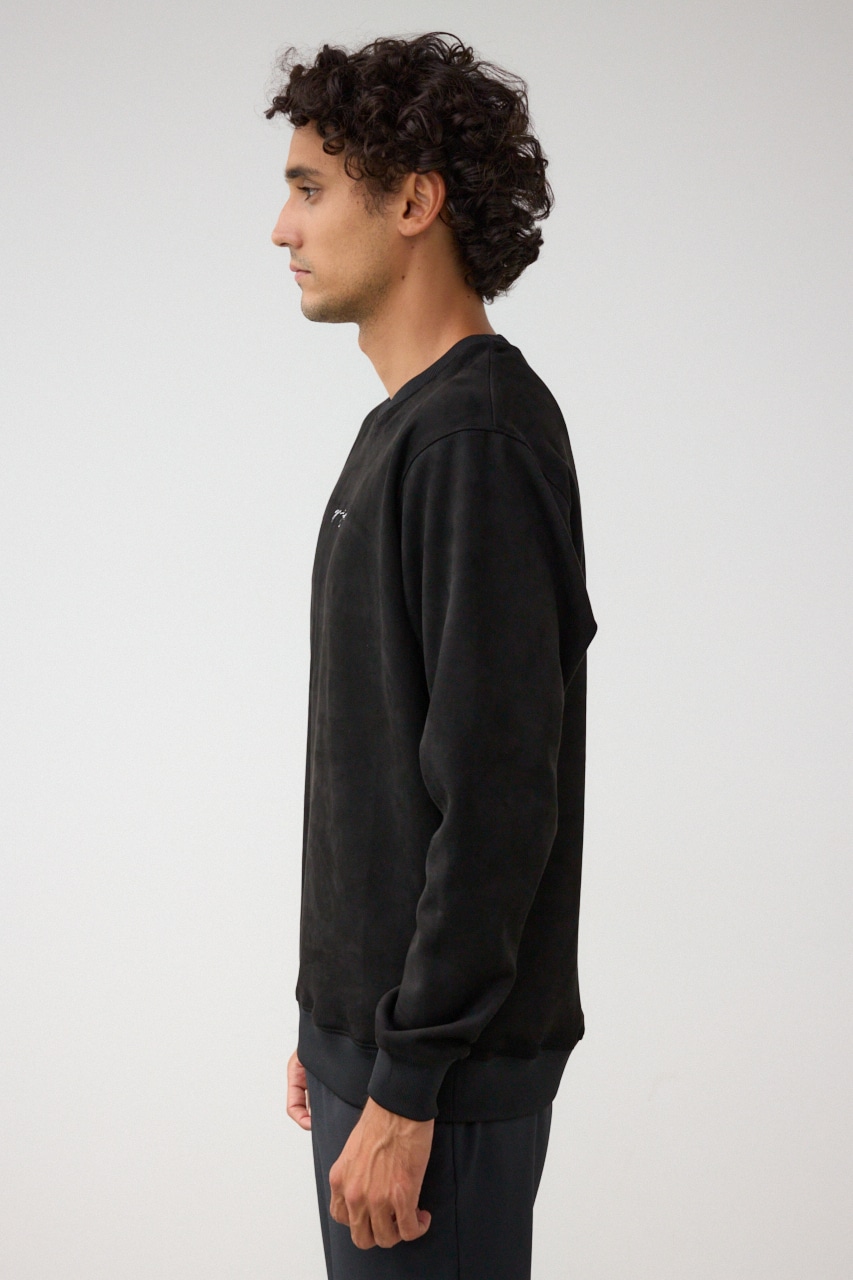 フェイクスウェード刺繍ロゴトップス BLK FREE