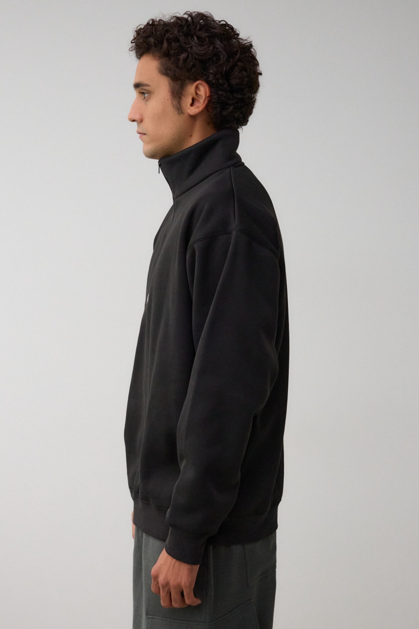 裏起毛ロゴハーフジッププルオーバー BLK FREE