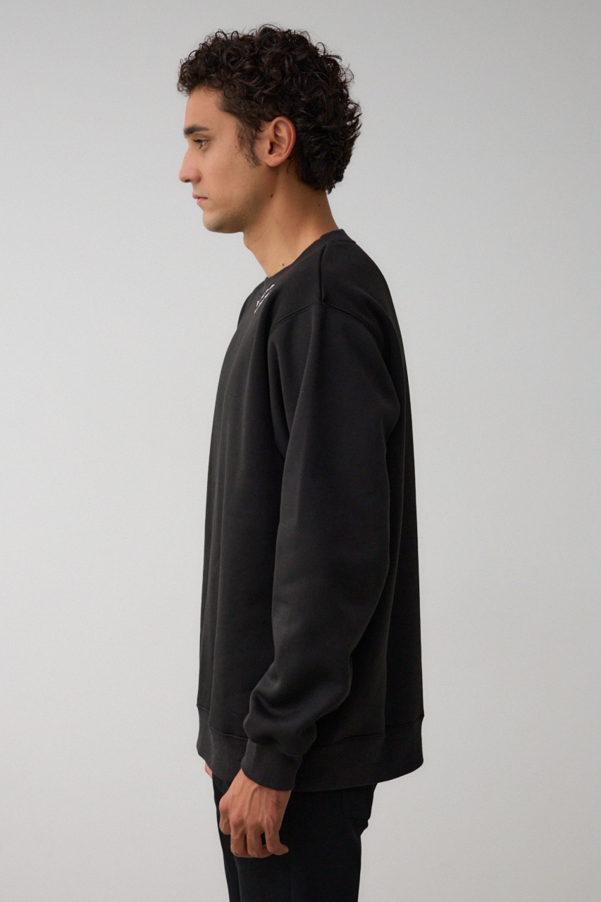 裏起毛ネック刺繍プルオーバー BLK L