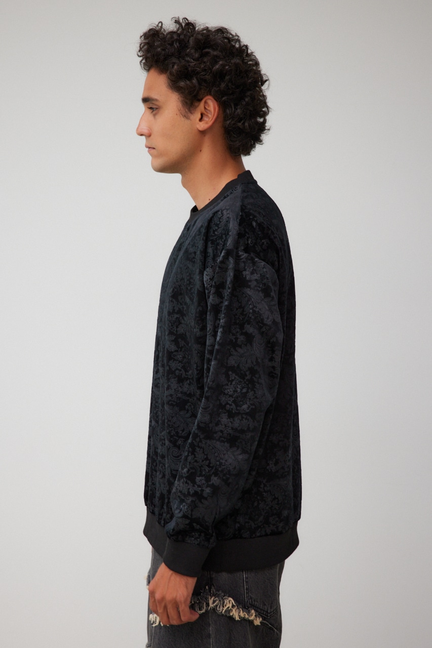 フェイクスウェードエンボスプルオーバー 柄BLK FREE