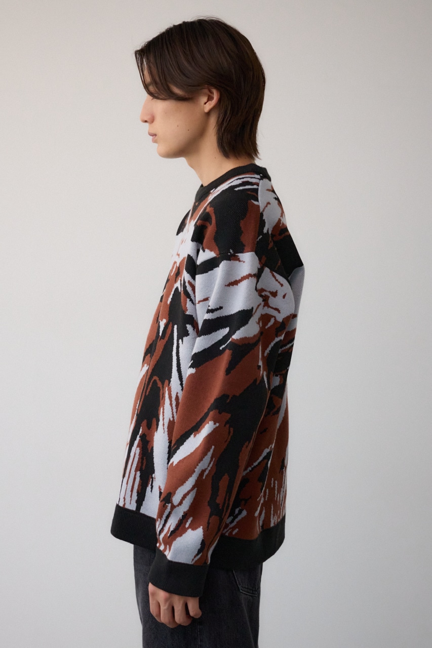 アグリゲーションジャガードニット 柄BRN M