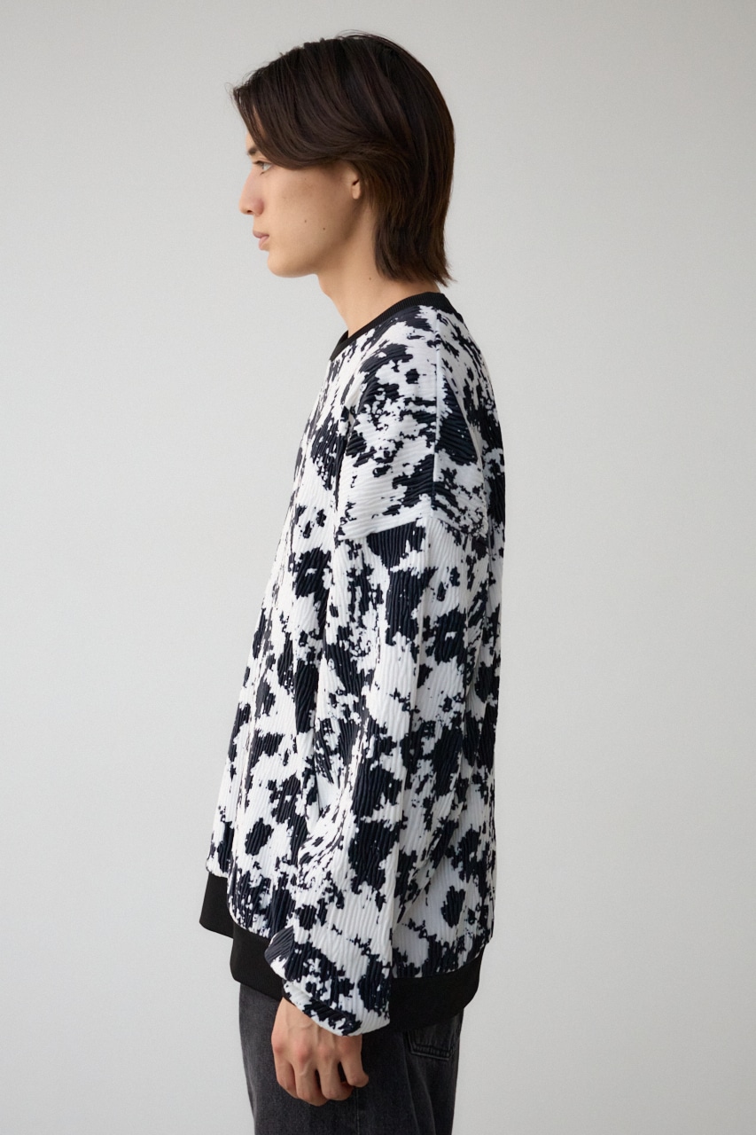 ベロアプリーツトップス 柄WHT FREE