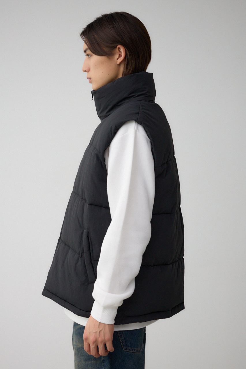 スタンドカラー中綿ベスト BLK FREE