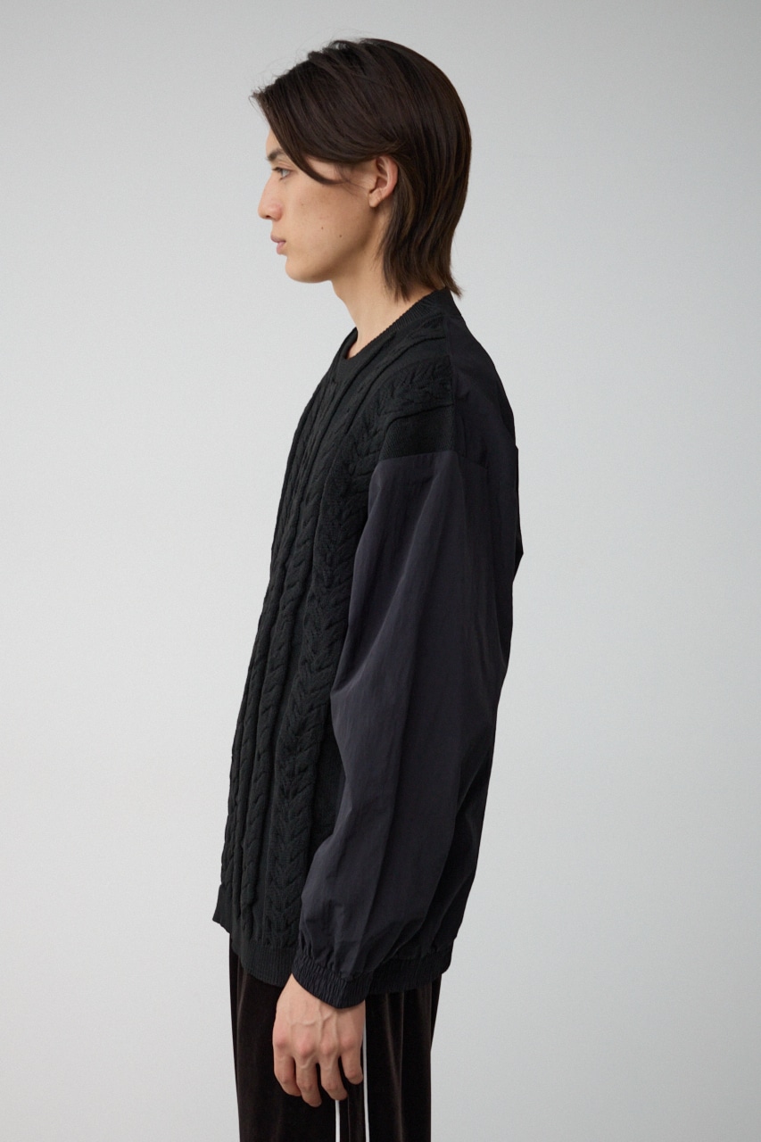 スウィッチングコンビネーションニット BLK FREE