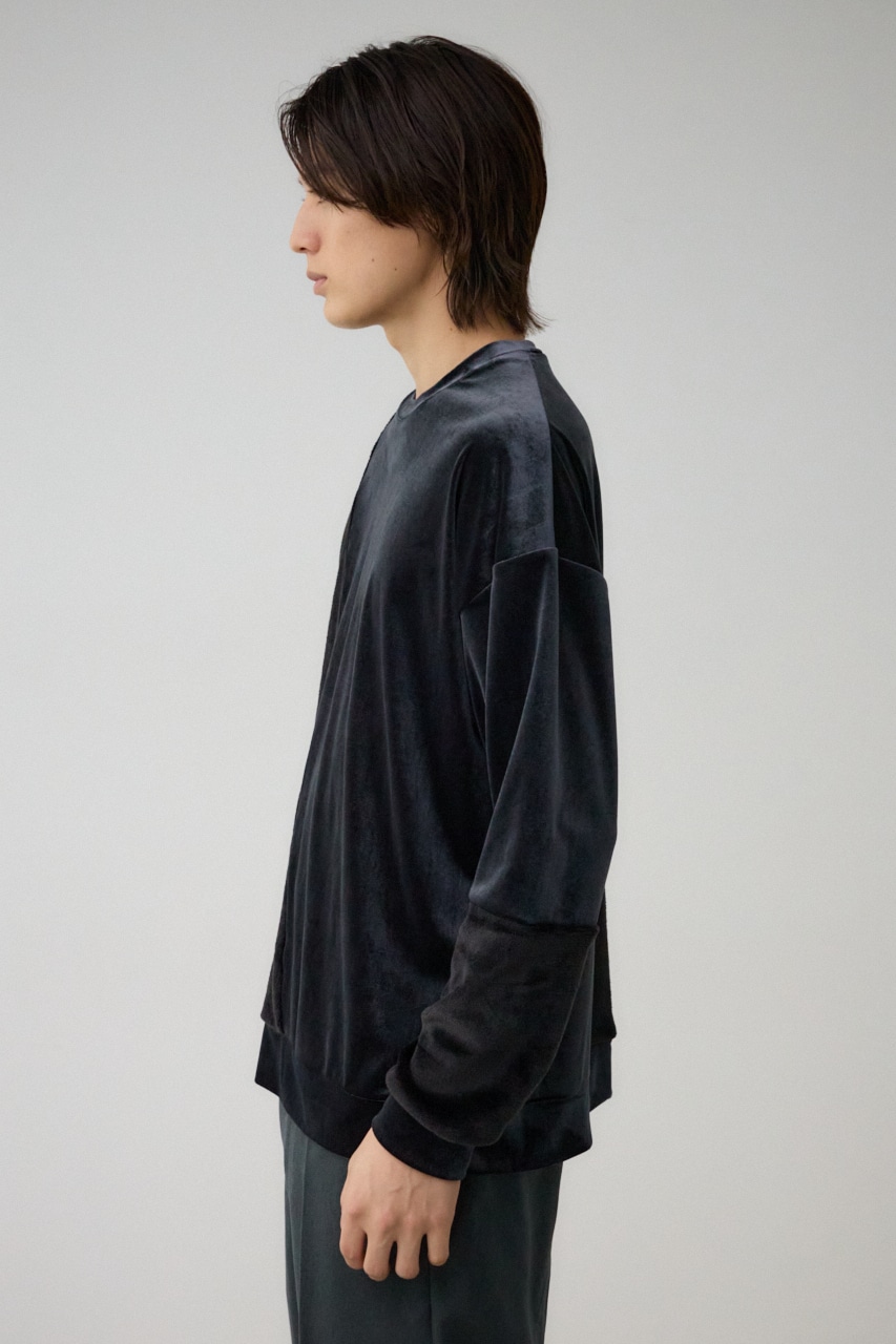 ファーパイルベロアドッキングトップス BLK FREE