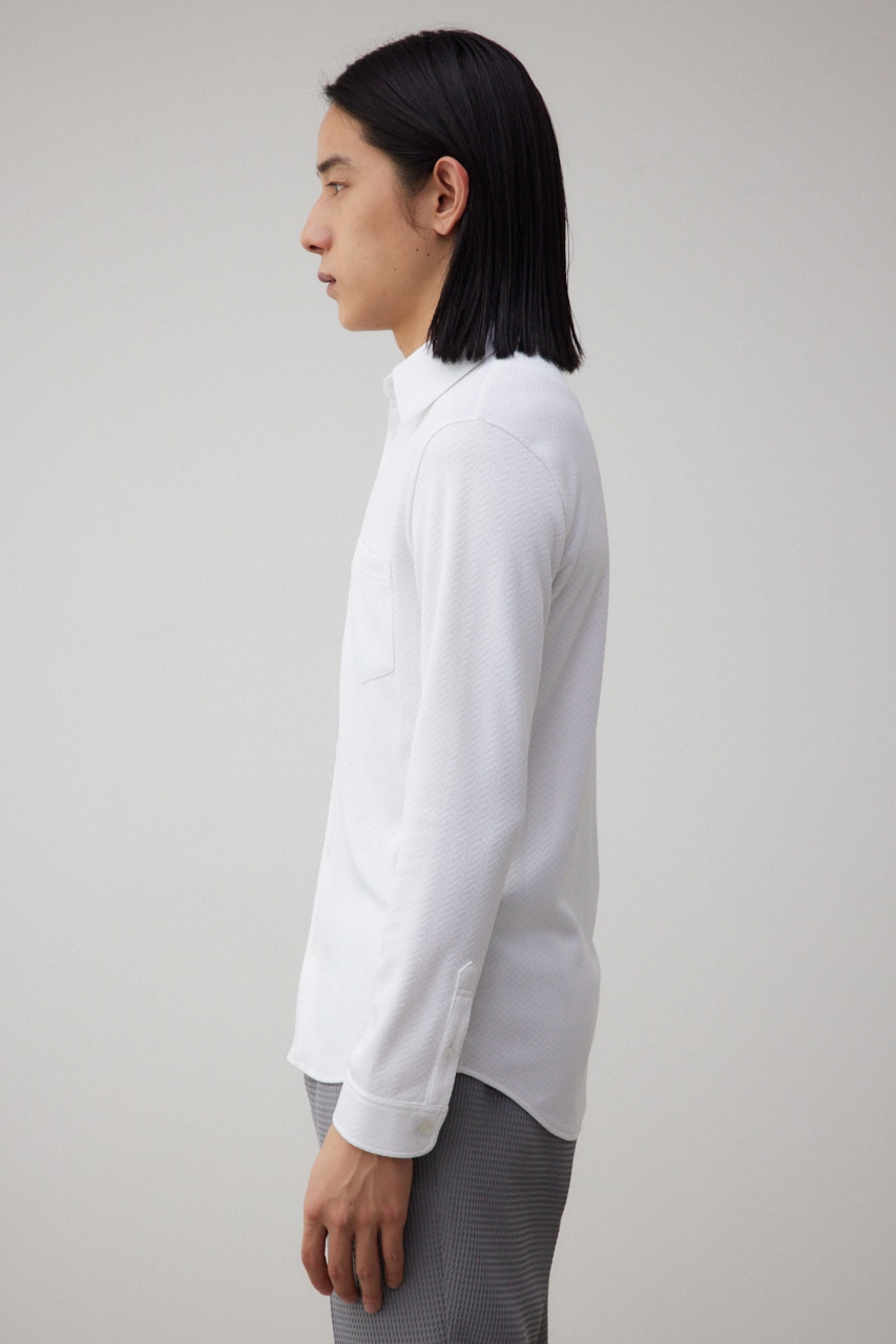 スリムストレッチタイトシャツ WHT L