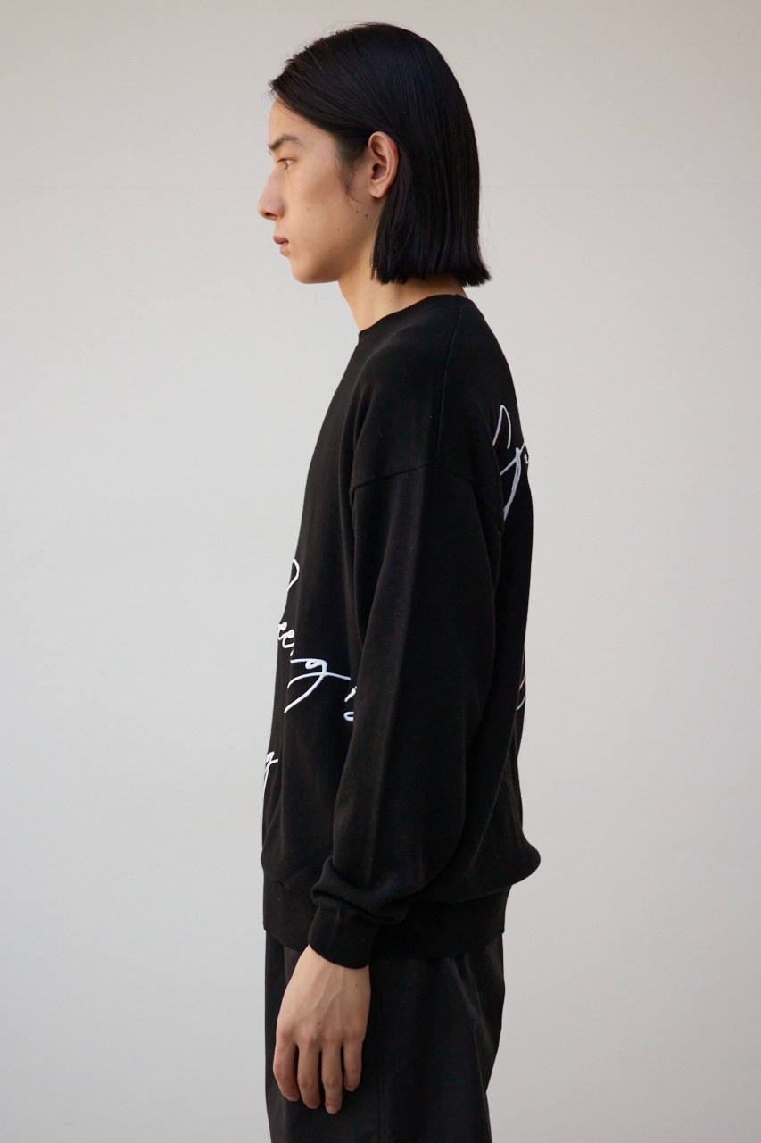 3D刺繍長袖ニットトップス BLK FREE