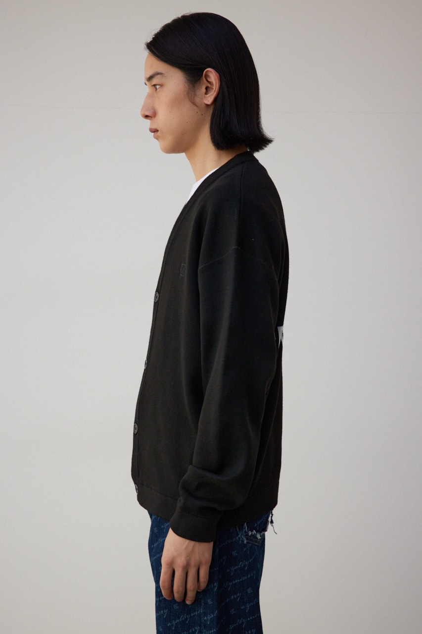 バックロゴジャガードカーディガン BLK M
