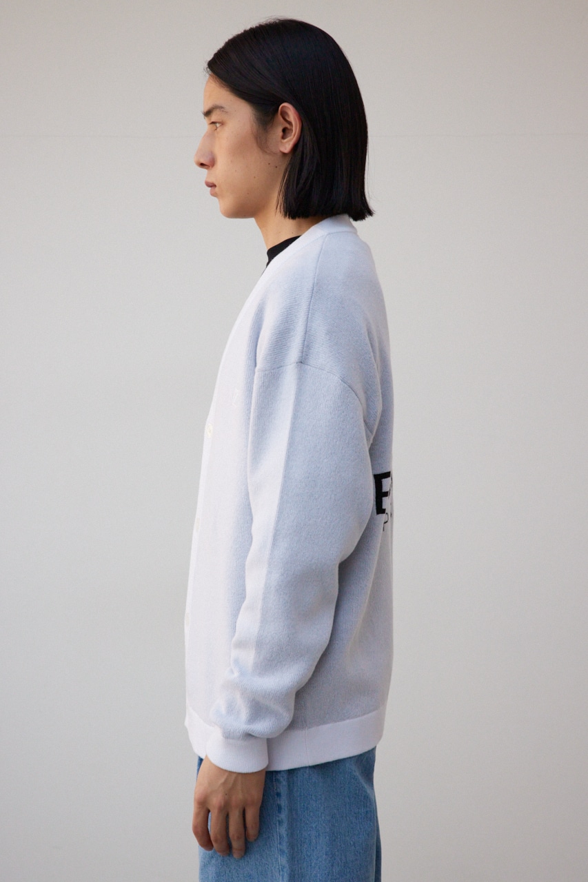 バックロゴジャガードカーディガン WHT L