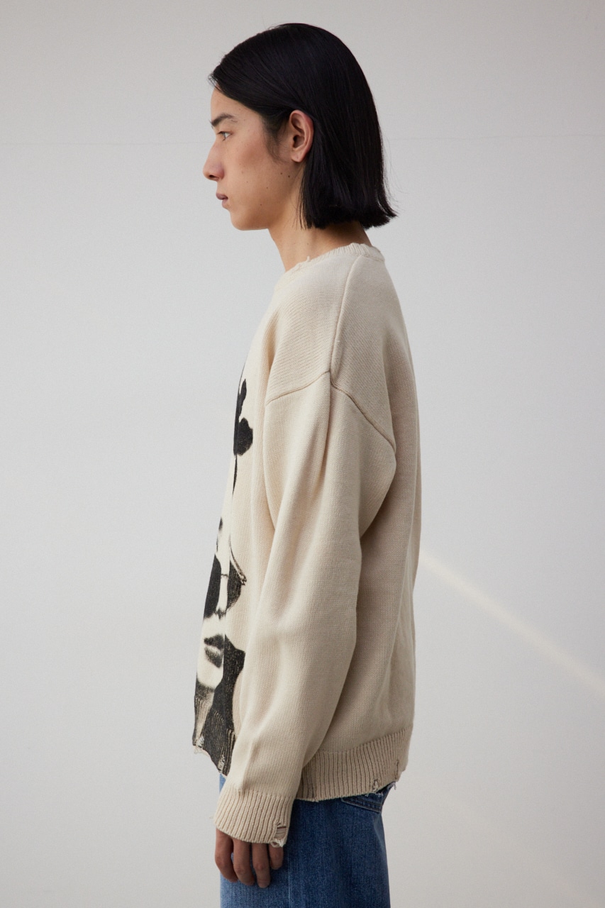 フォトプリントニットトップス IVOY FREE