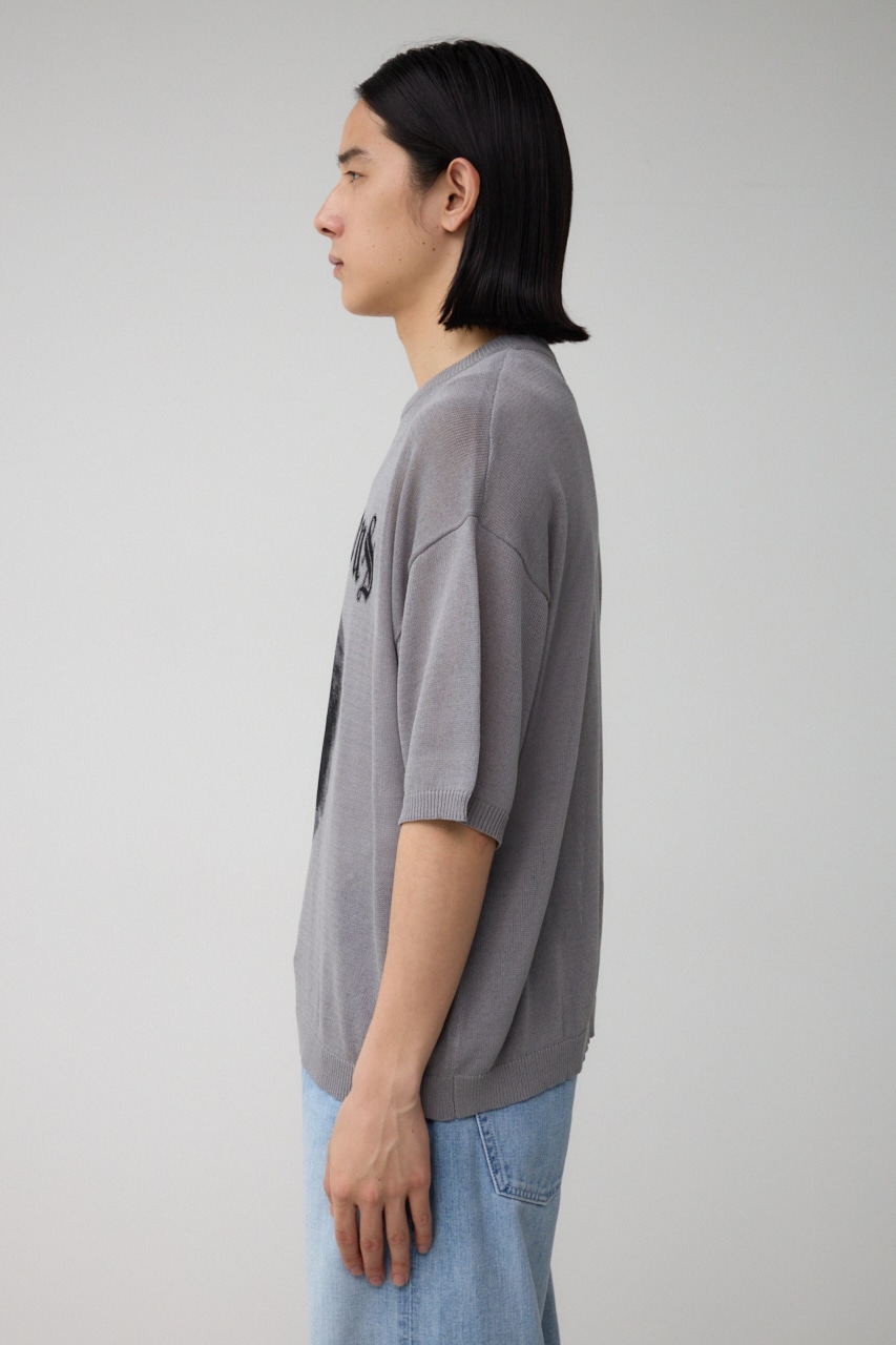 Couragcousプリント半袖ニット GRY FREE