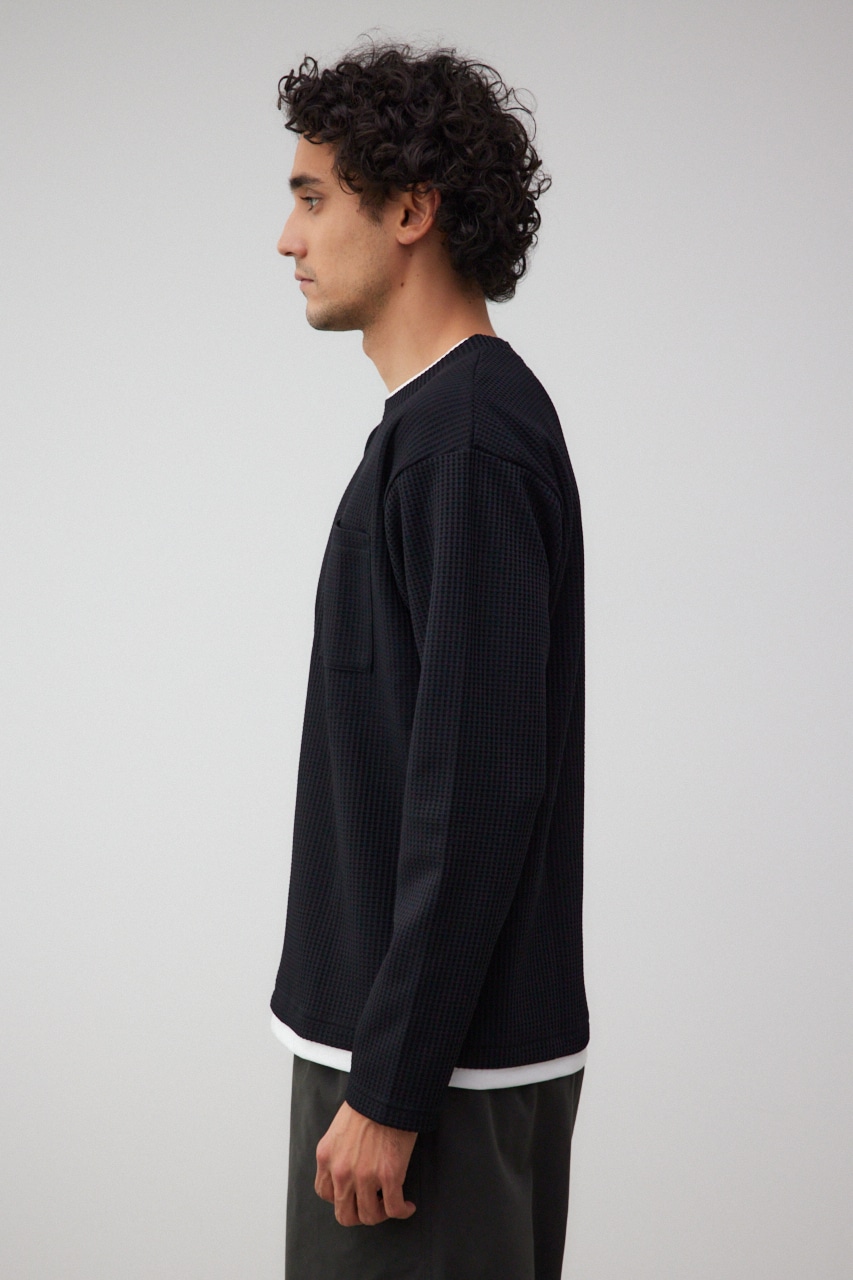 レイヤードロングT BLK FREE