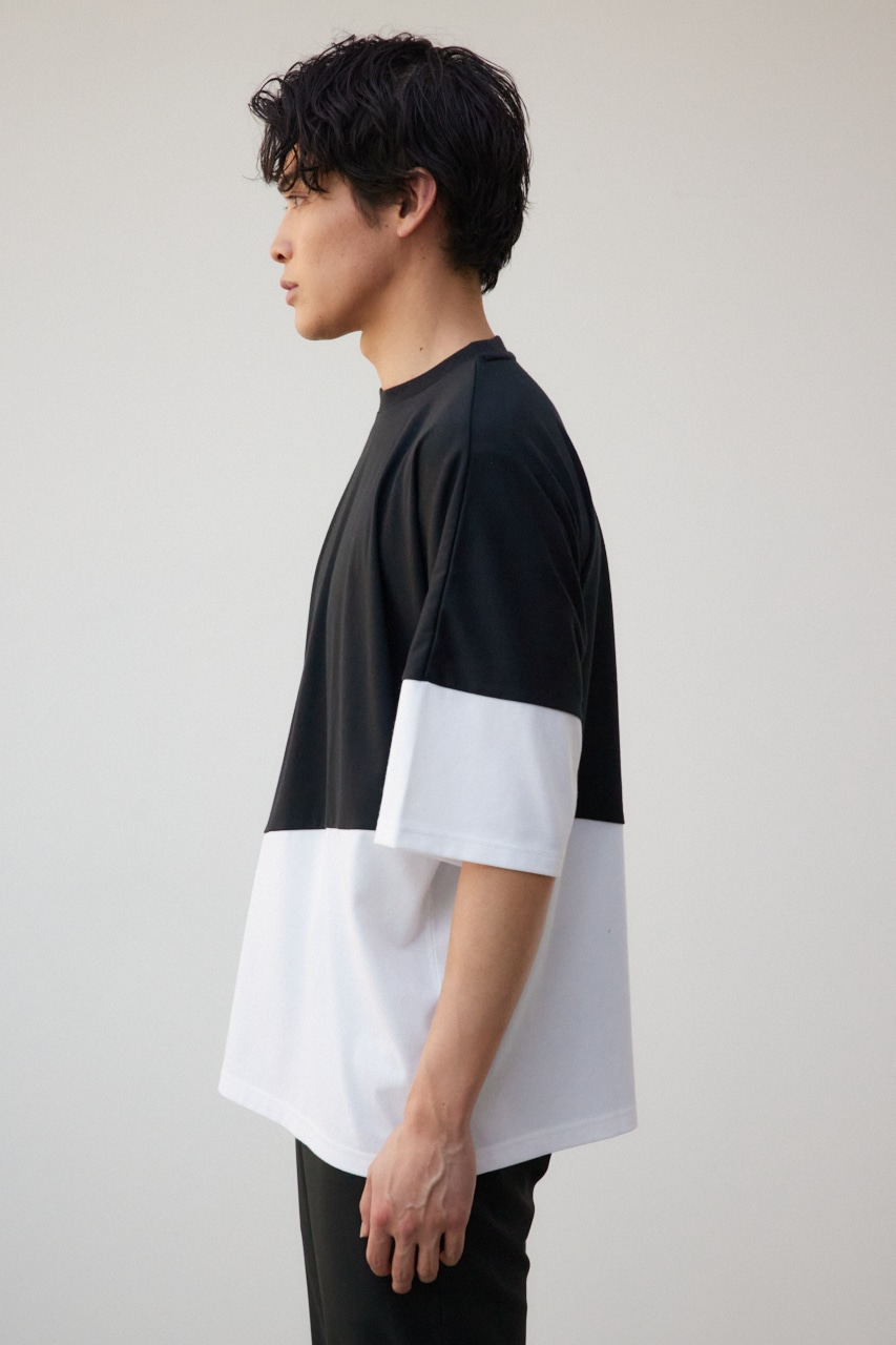 スイッチングバイカラートップス 柄BLK FREE