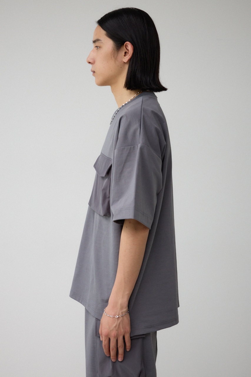 ストレッチスラブ天竺ビッグポケT GRY FREE