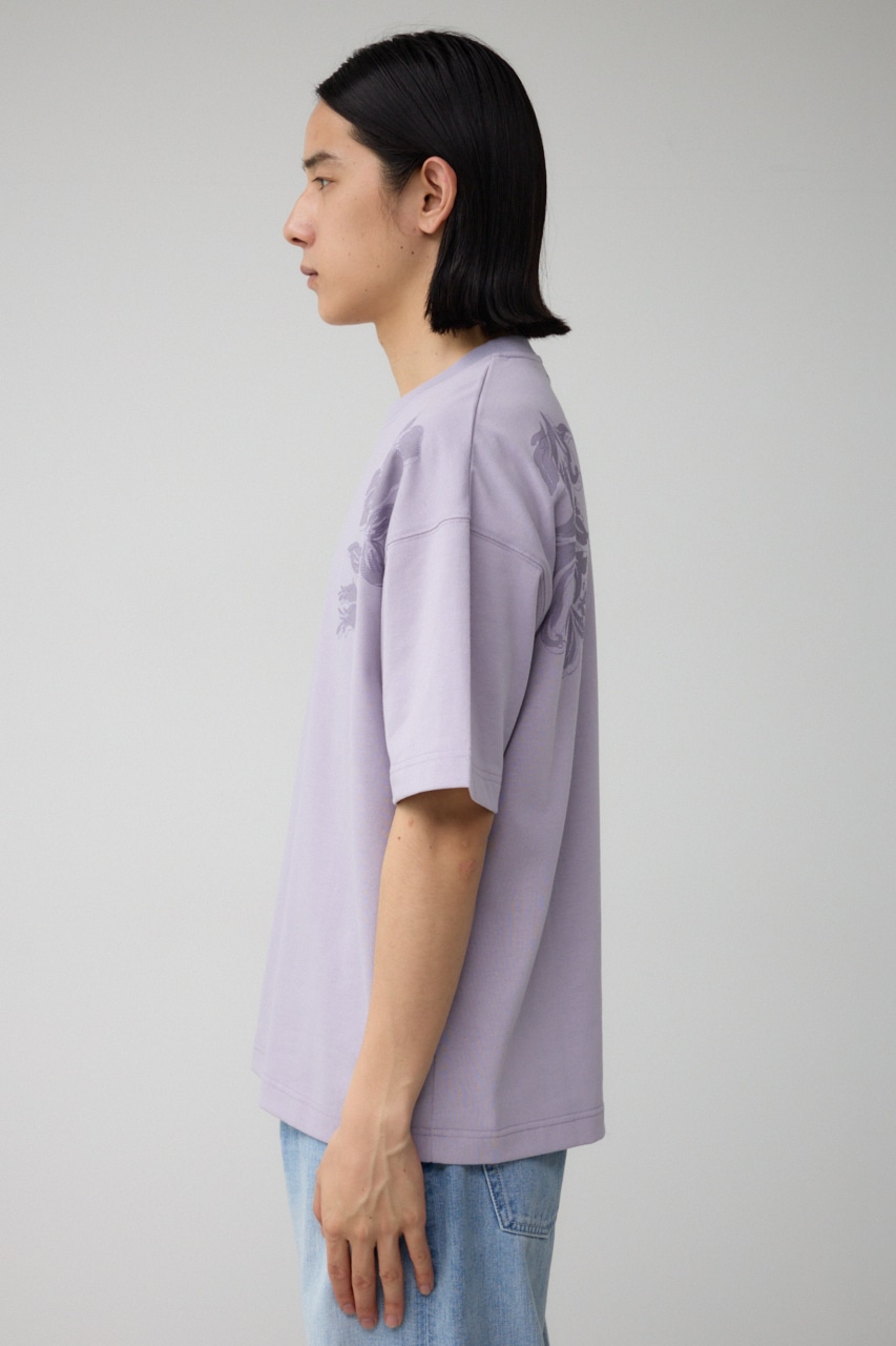 フラワープリント刺繍TEE L/PUR FREE