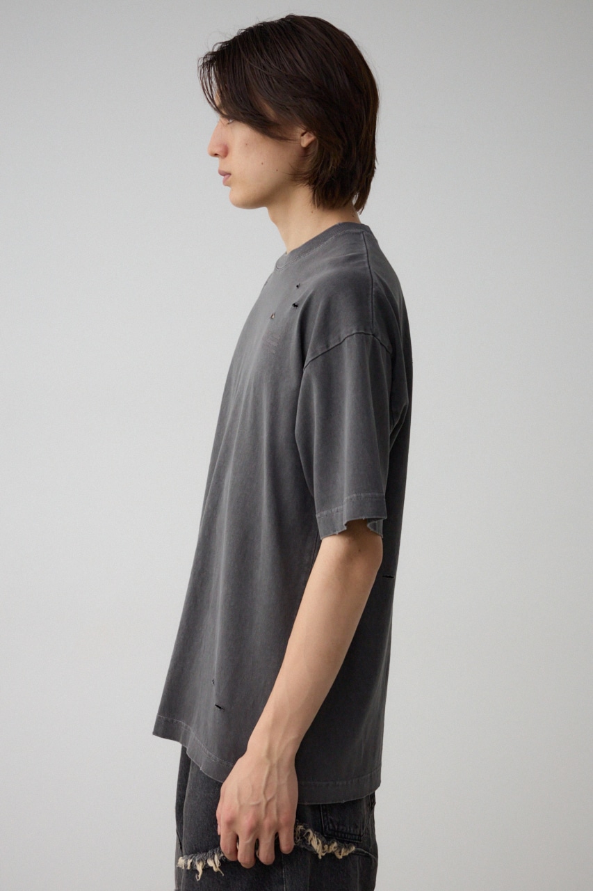 ピグメントダメージTシャツ BLK FREE