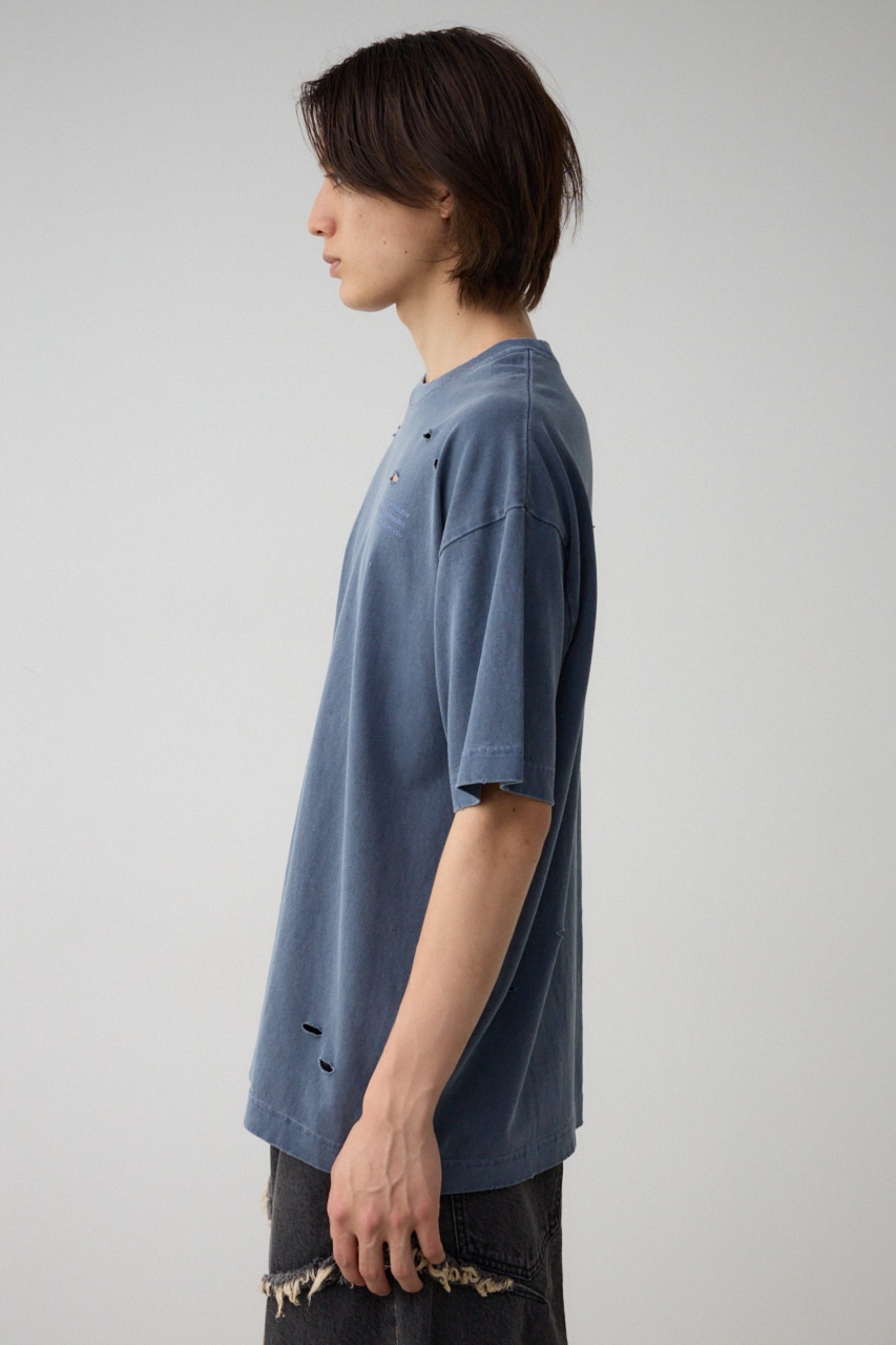 ピグメントダメージTシャツ BLU FREE