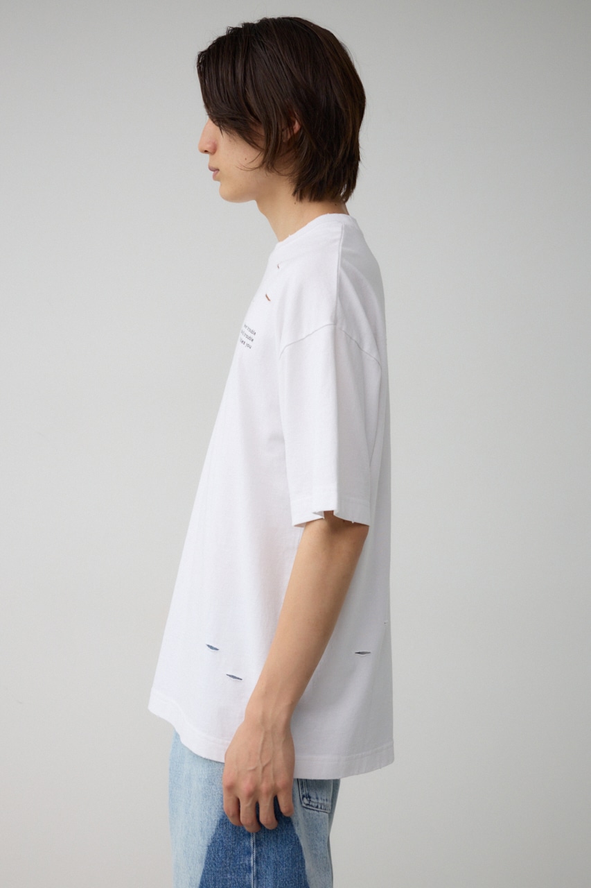 ピグメントダメージTシャツ O/WHT FREE