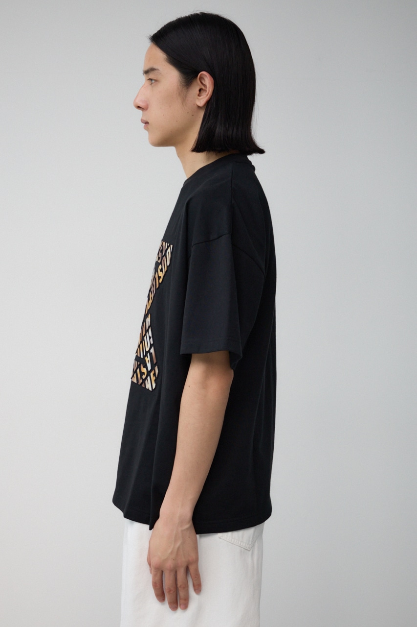 ブロンズエンボス半袖TEE BLK FREE