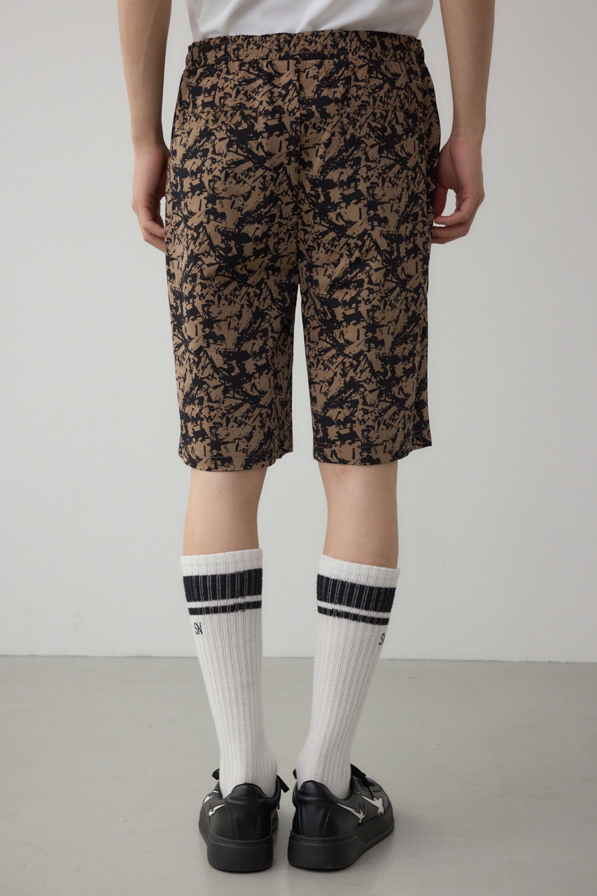 アブストラクトパターンショーツ 柄BEG M