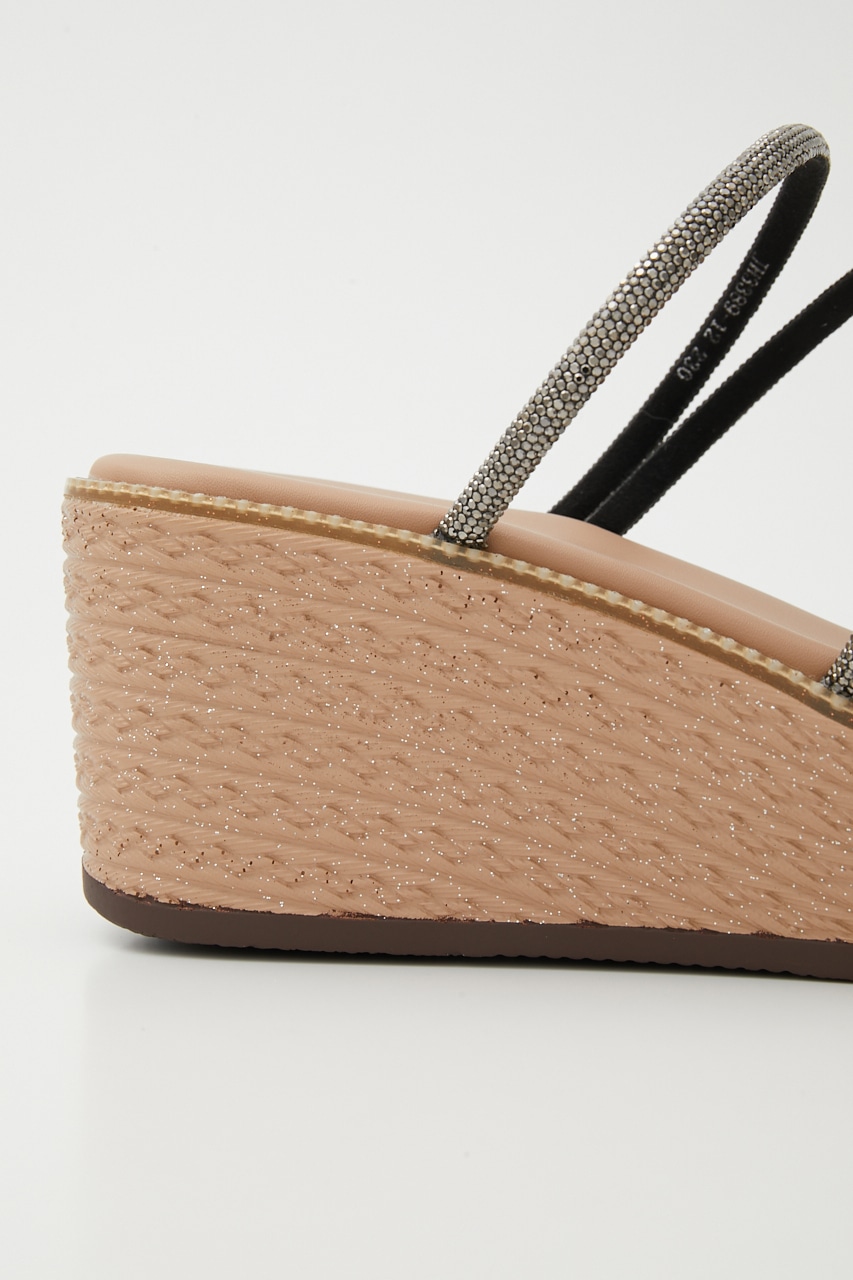 コードストラップウェッジヒールサンダル BLK 23.5cm