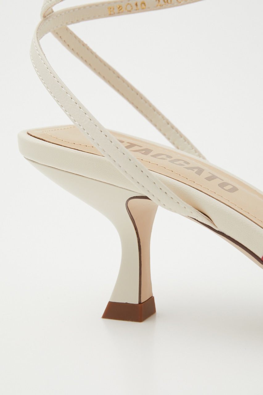 パッファーアンクルストラップサンダル WHT 22.0cm