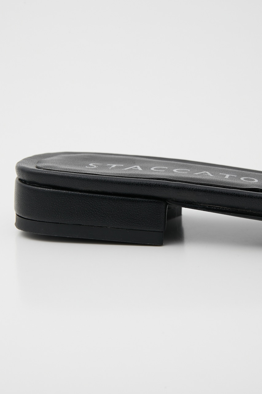 キルティングフラッフィーフラットミュール BLK 22.5cm