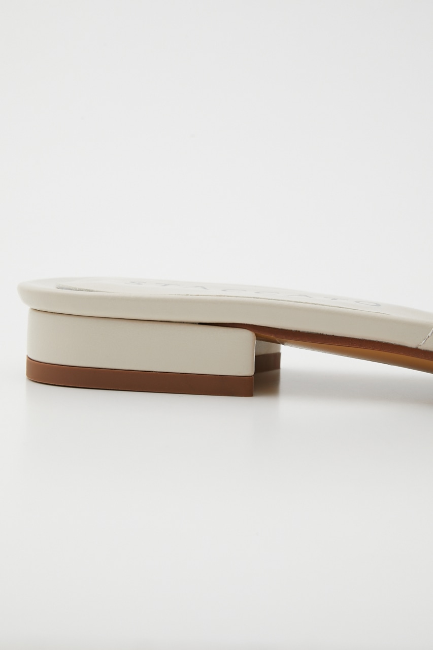 キルティングフラッフィーフラットミュール WHT 24.0cm