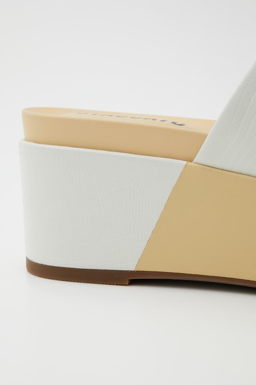 カラーコンビプラットフォームサンダル 柄YEL 23.0cm