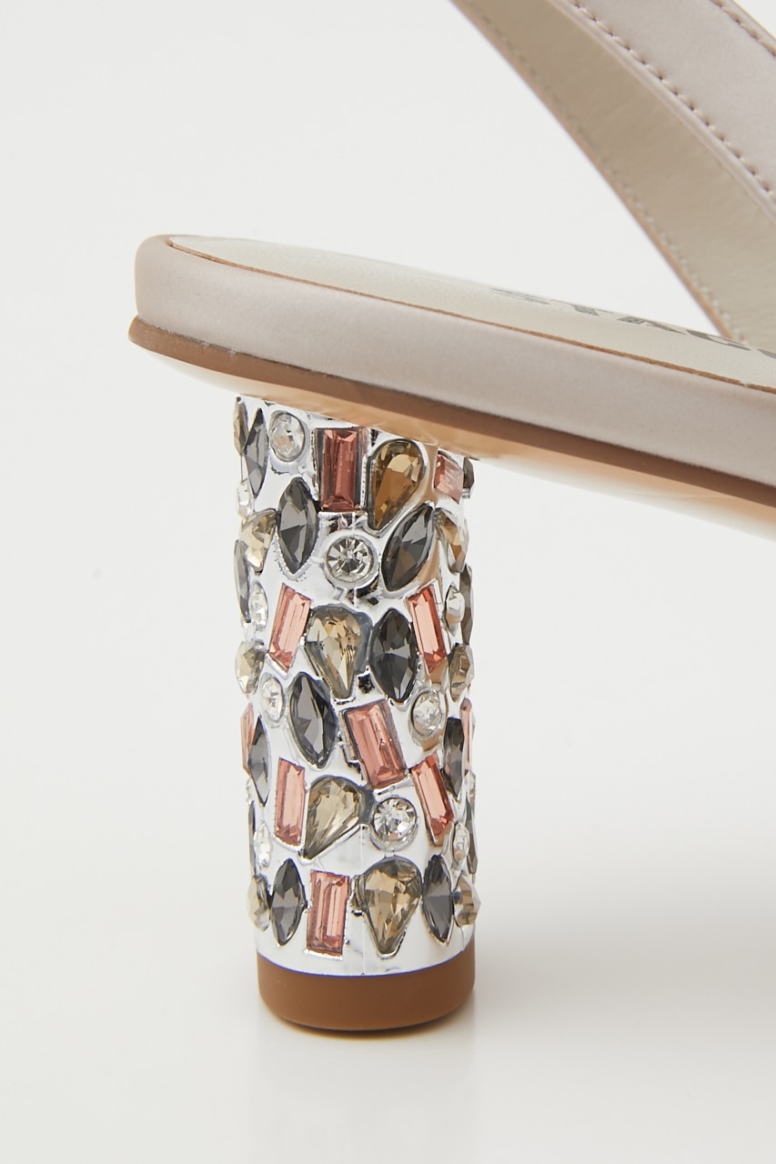 テ-フォニーカラーストーンヒールサンダル S.Pink 22.0cm