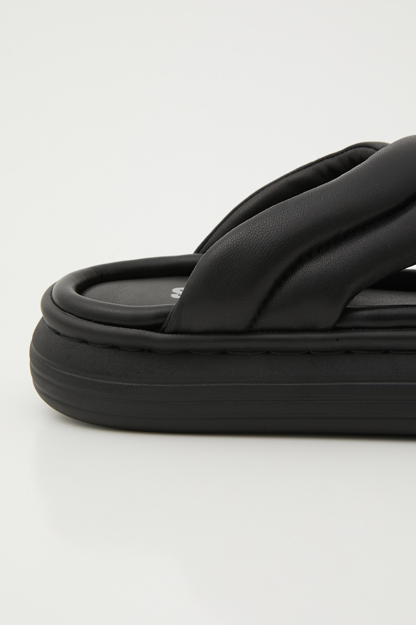 パファーライトクロスサンダル BLK 24.0cm