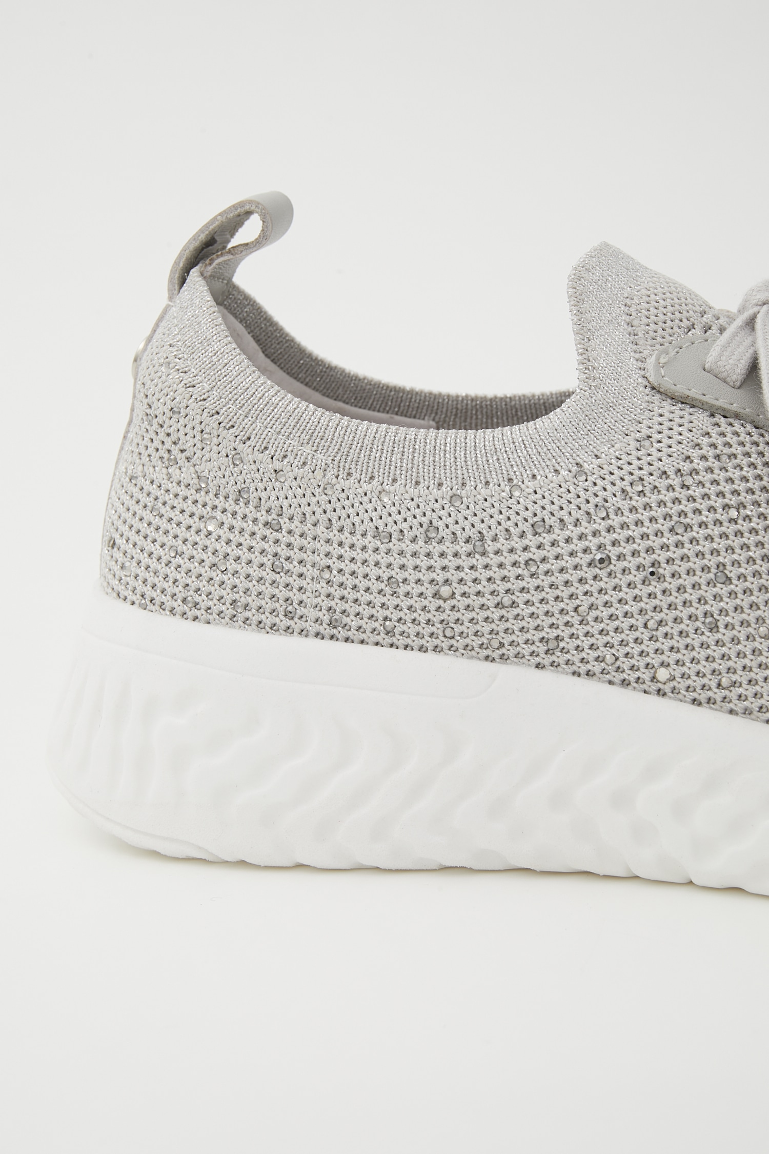 レースアップフラッフィースリッポン GRY 24.5cm