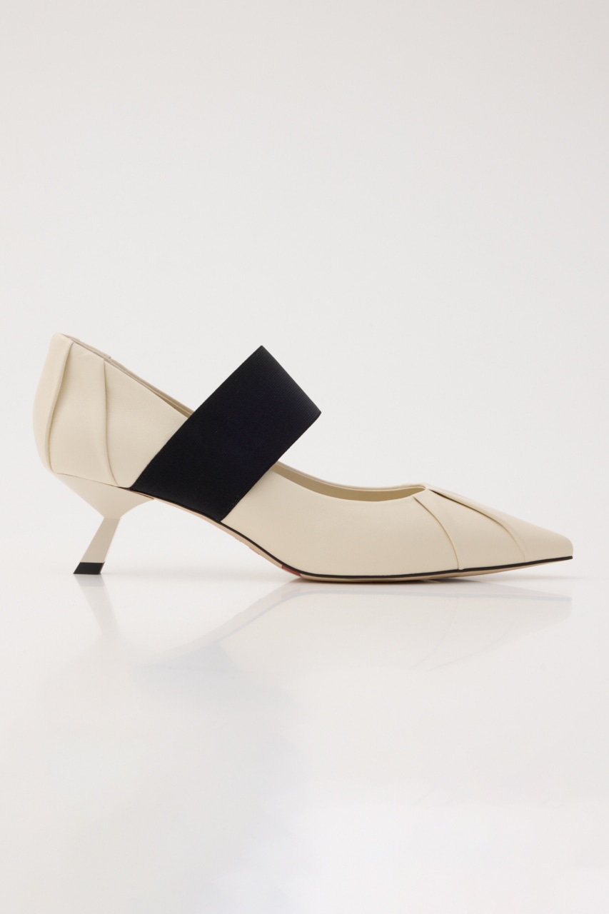 ベッカーベルトギャザーパンプス WHT 24.0cm